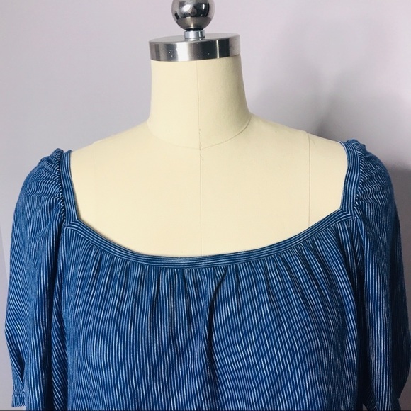 Anthropologie x Postage Stamp Blue Stripe Top - Picture 2 of 6